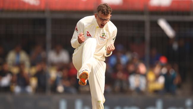 Todd Murphy celebrates the wicket of Virat Kohli. (Photo by Robert Cianflone/Getty Images)