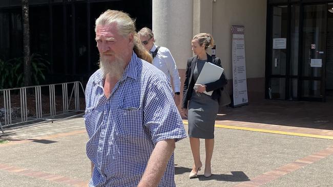 Thomas Byrnes leaves the Cairns courthouse precinct after day three of an inquest into the disappearance of Kowanyama mother Allison Neridine Bernard. Mr Byrnes was the last person to see Ms Bernard alive when she disappeared from the Archer River Quarry in February 2013.