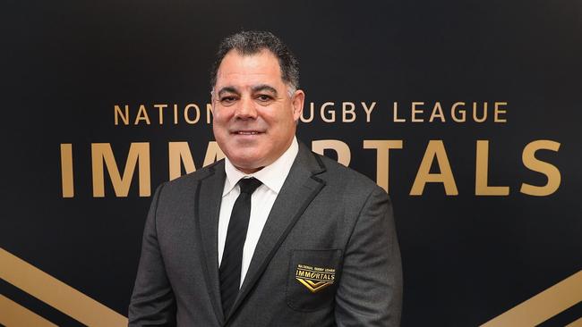 SYDNEY, AUSTRALIA — AUGUST 01: Mal Meninga poses for photographs after he was named as the 13th Immortal at the 2018 NRL Hall of Fame at Sydney Cricket Ground on August 1, 2018 in Sydney, Australia. (Photo by Mark Evans/Getty Images)