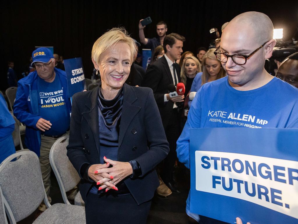 Member for Higgins. Katie Allen, at the PM’s speech in Melbourne on Sunday. Picture: Jason Edwards