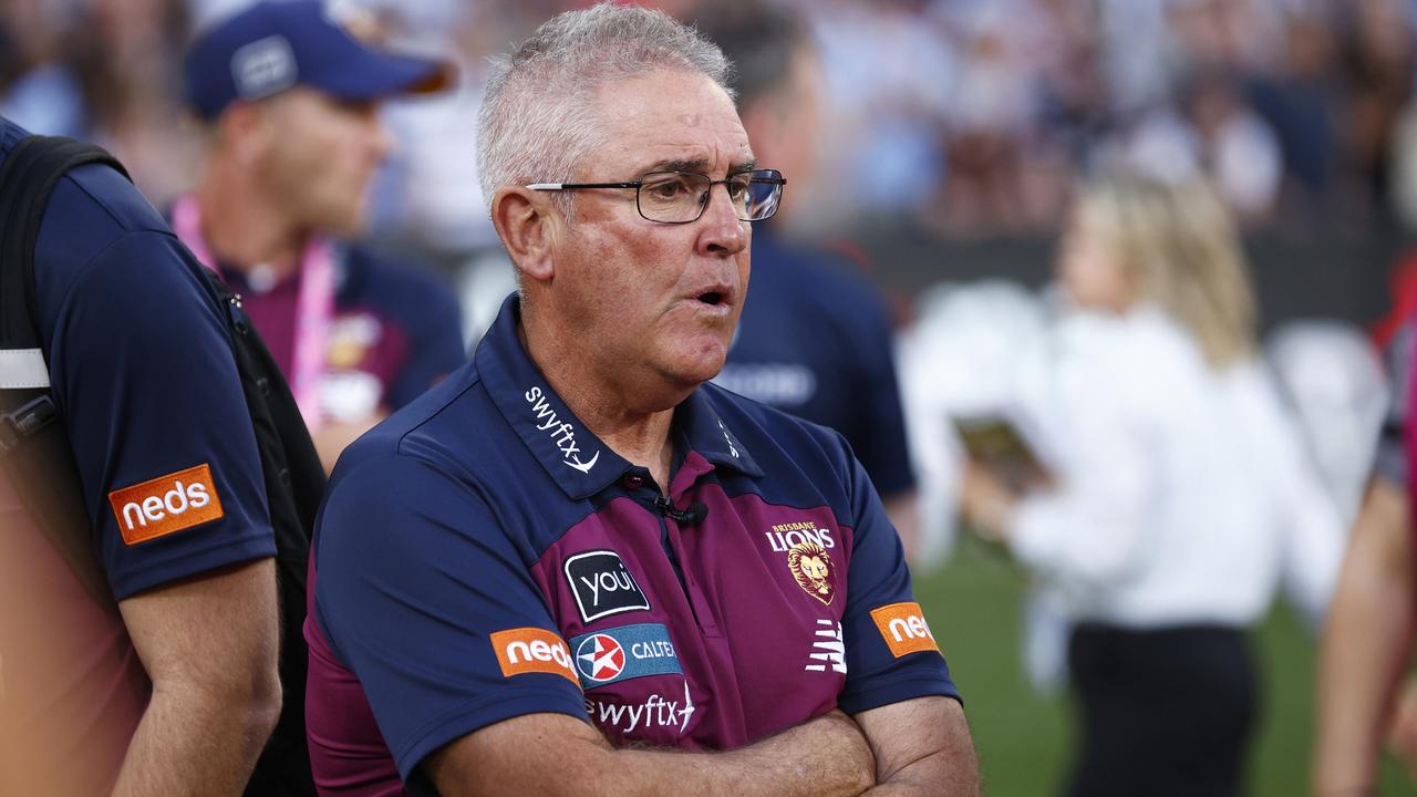 Lions head coach Chris Fagan was numb after the grand final defeat (Photo by Daniel Pockett/AFL Photos/via Getty Images)