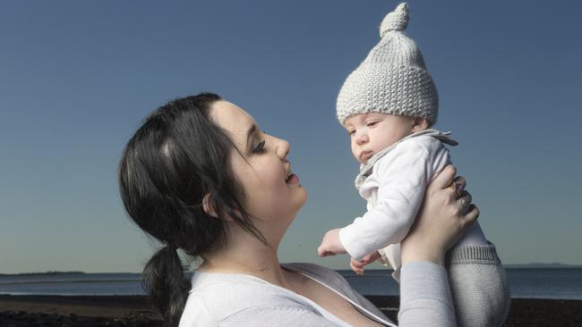 Qweekend Magazine Amanda Hill had a heart transplant when she was 20, 3 years ago. she is now the first heart transplant recipient in Qld to have a baby. pics of her, her and baby. (Arthur 3months) and file pics of whatever she has; in hospital, with her machine 'VAD', her wedding day. husband Joe Reid Photo : Russell Shakespeare