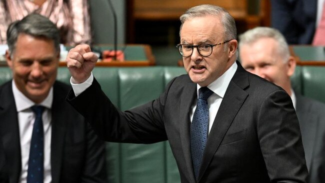 Anthony Albanese in question time. Picture: AAP Image/Lukas Coch