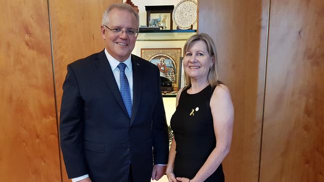 Scott Morrison meets with Julie-Ann Finney for the second time in Canberra.