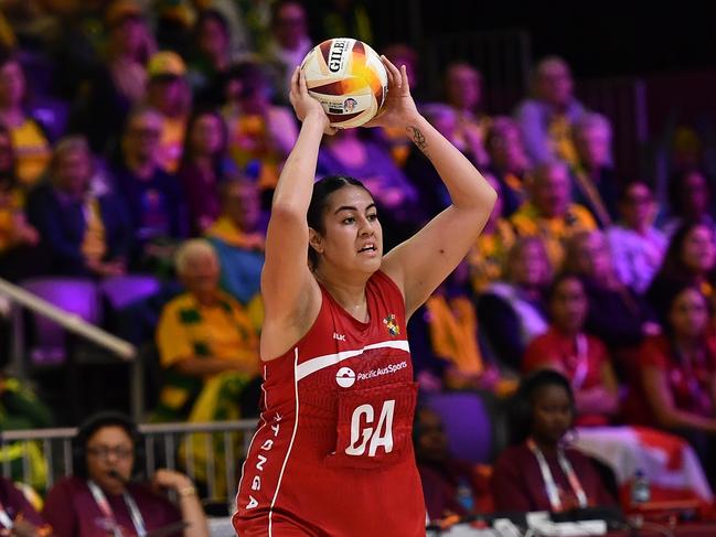 Uneeq Palavi of Tonga in action during the Netball World Cup 2023 match between Australia and Tonga at Cape Town International Convention Centre. Photo: Gallo Images