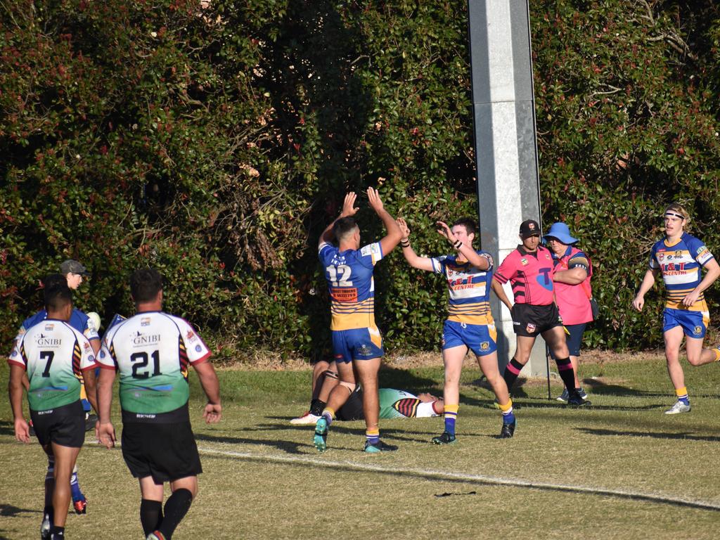 Marist Brothers celebrating a try