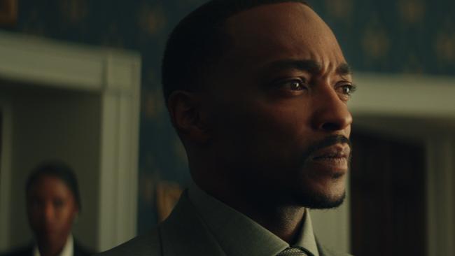 Captain America/Sam Wilson (Anthony Mackie) in Marvel Studios' CAPTAIN AMERICA: BRAVE NEW WORLD, exclusively on Disney+. Photo courtesy of Marvel Studios. © 2024 MARVEL.