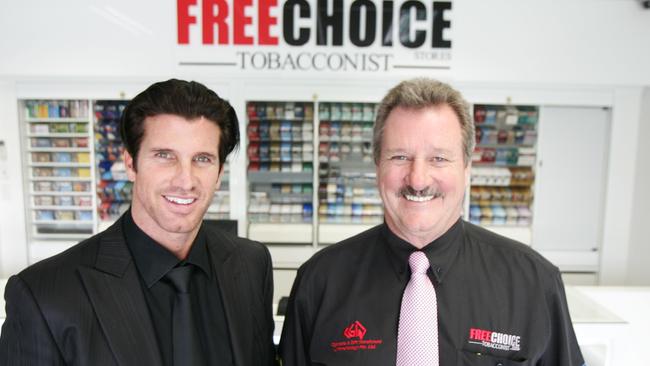 Travers and Trevor Beynon at a Free Choice store in 2008. Picture: Richard Gosling