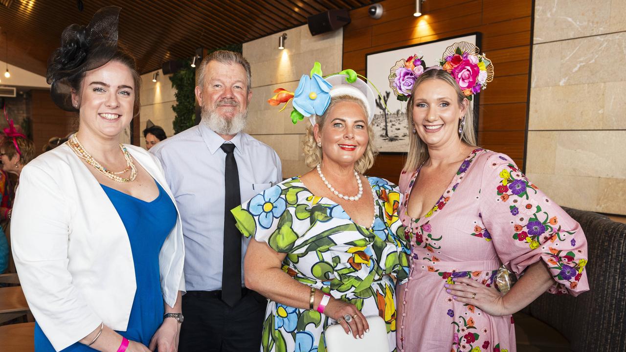 At Fitzy's Melbourne Cup Party are (from left) Mary Partridge, Dave Quinlan, Natalie Plumbe and Nikki Morrison, Tuesday, November 5, 2024. Picture: Kevin Farmer