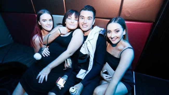 Squad goals, early 2010s edition, from The Squeeze Club at Alexandra Hills Hotel.