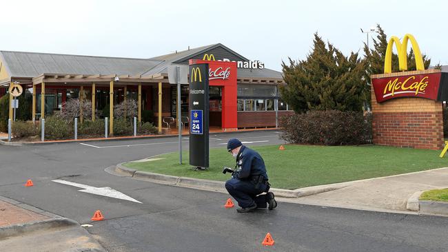 Police are investigating following a shooting and ramming in Sunbury. Picture: Mark Stewart