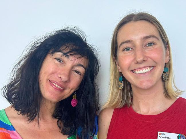 NT movement disorders specialist nurse Yolanda Hernandez Gomez (left) and speech pathologist Annabelle Macansh. Picture: Facebook/NT Health