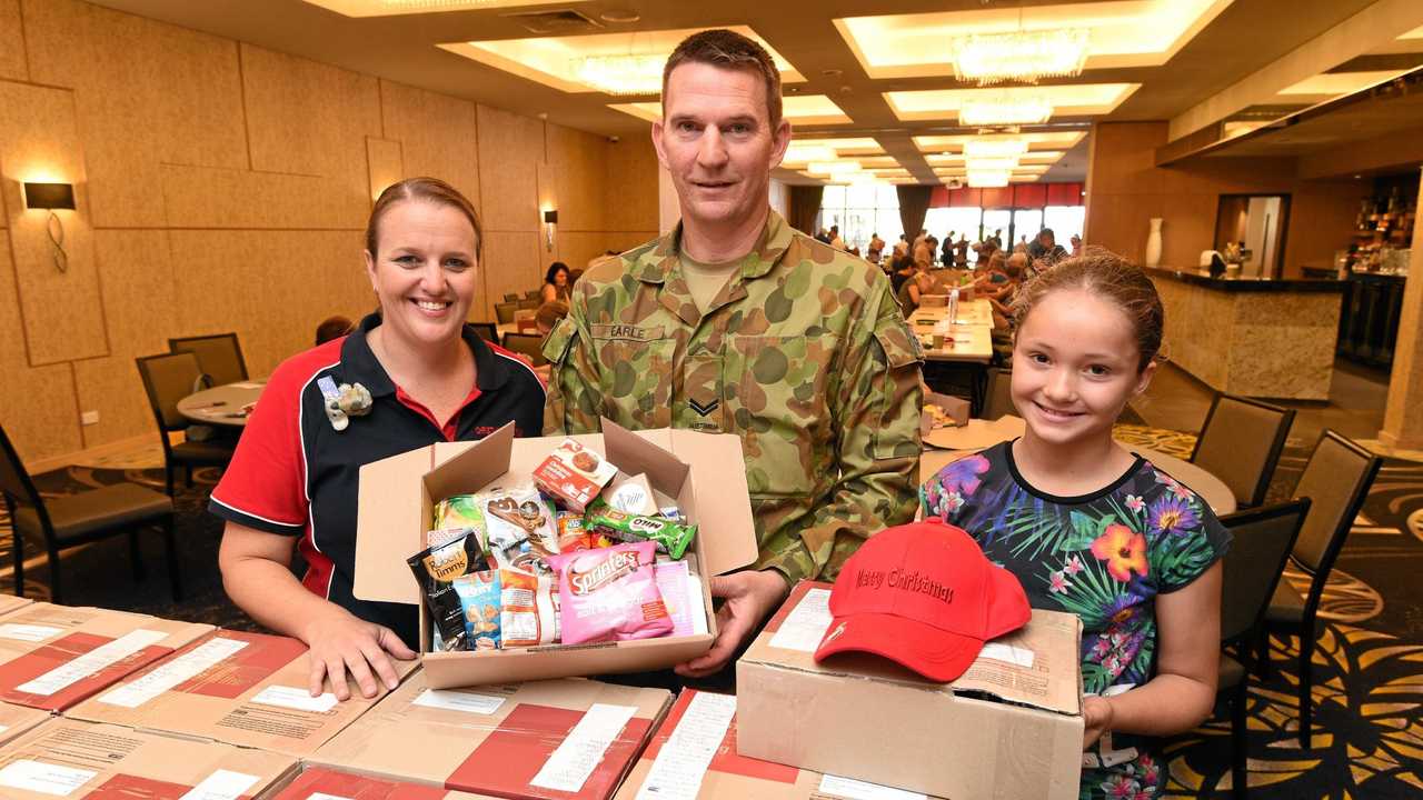 Communities are getting together packing care packages for overseas defence force personnel for Christmas. Picture: Alistair Brightman