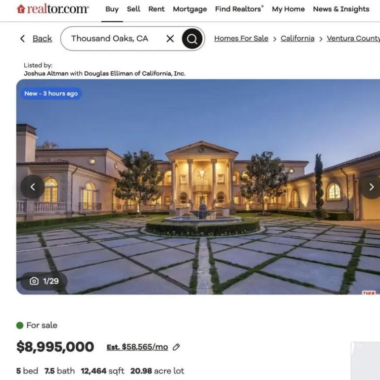 The false listing had the home marketed for sale at $US9 million.