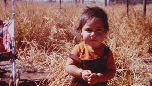 Jacinta Price when she was a toddler in Noonkanbah, WA. Picture: Supplied/ Jacinta Nampijinpa Price