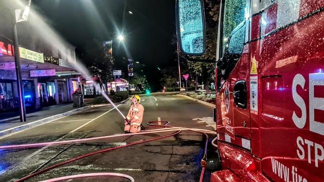 Firefighters worked throughout the morning to extinguish the blaze. Picture: Fire and Rescue NSW