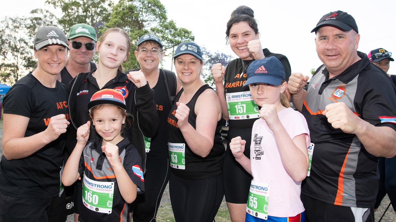 The team of AFC Warriors, back left; Aaron Batchelor and Donna Hart and front; Laura Watson, Ara Watson, Amelia Watson, Sandra Jibson, Charlotte Winter, Katelyn Martini and Paul Hart.The Base Services, Hike for Homeless held at Jubilee Park. October 19th, 2024