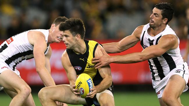 Trent Cotchin was the man against Collingwood, writes Patrick Dangerfield. Picture: Wayne Ludbey