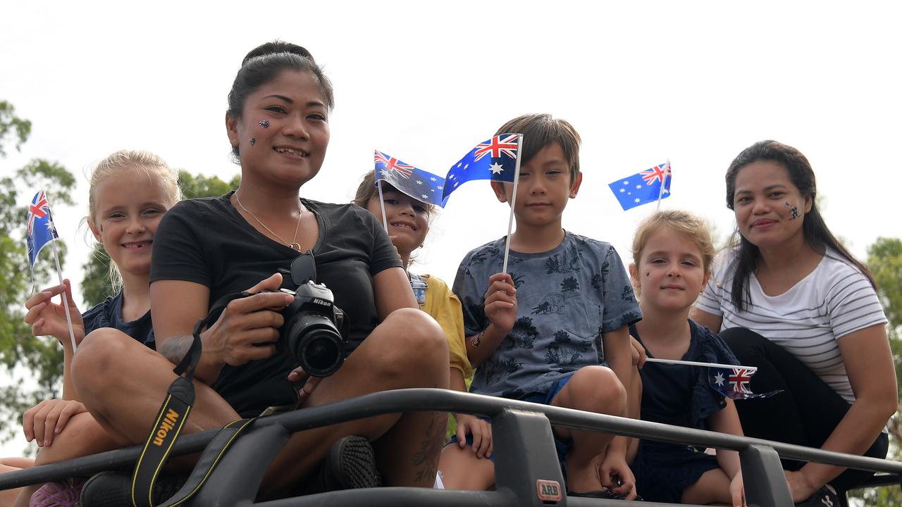 Ihen, Myra, Liam, Sandra, Kasey, Charlee Farmer at the Variety NT Ute Run in Hidden Valley. Picture: (A)manda Parkinson