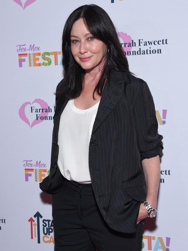 Shannen Doherty walks the carpet at the Farrah Fawcett Foundation's "Tex-Mex Fiesta" in Beverly Hills, California, on September 6, 2019. Picture: AFP.