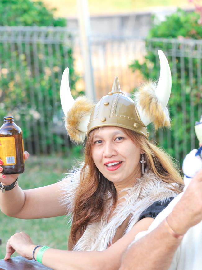 Aninda aka Ninja Trisani at the annual Dinah Beach Yacht Club’s Viking Funeral. Picture: Glenn Campbell