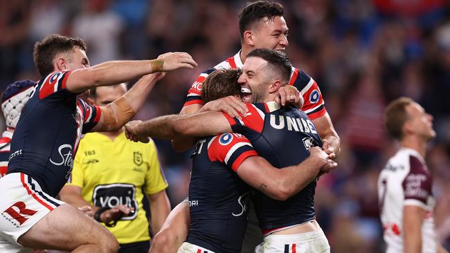 James Tedesco has signed a new deal with the Roosters on the back of one of his best seasons. Picture: Jason McCawley/Getty Images