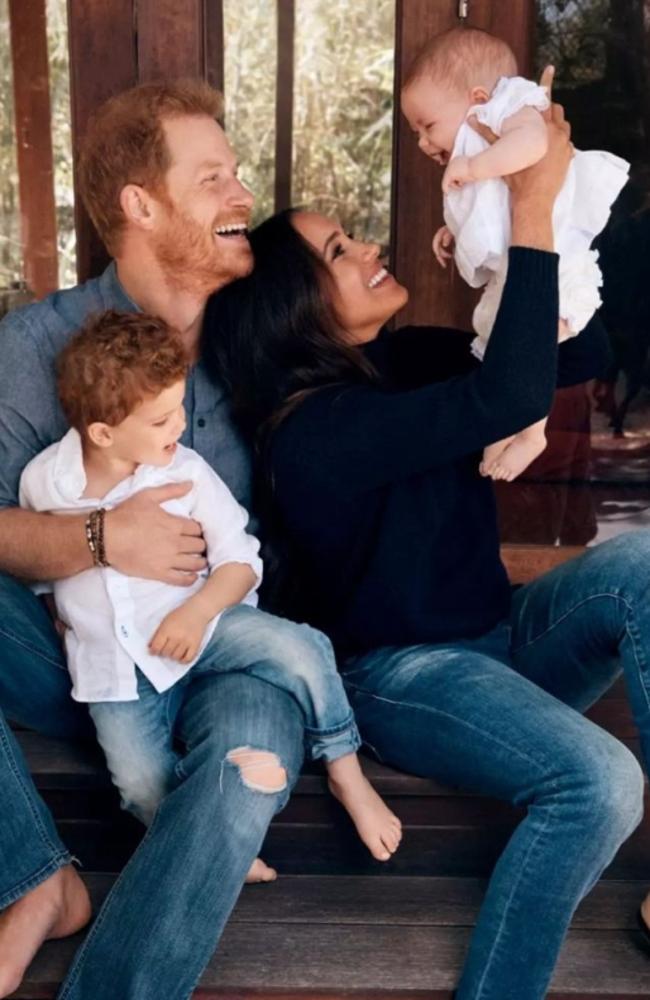 Prince Harry and Meghan Markle with Archie and Lilibet. Picture: Alexi Lubomirski/Handout/The Duke and Duchess of Sussex