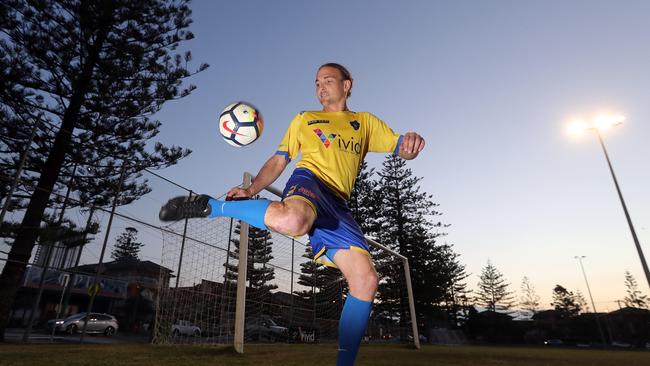 Broadbeach United veteran Luke Martinero. Photo by Richard Gosling