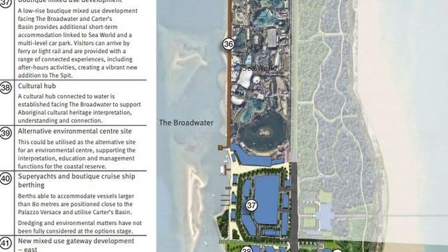 Options for the masterplan around Sea World.