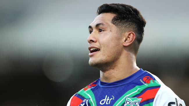 SYDNEY, AUSTRALIA - JULY 11: Roger Tuivasa-Sheck of the Warriors watches on during the round 17 NRL match between the Cronulla Sharks and the New Zealand Warriors at Netstrata Jubilee Stadium, on July 11, 2021, in Sydney, Australia. (Photo by Mark Kolbe/Getty Images)