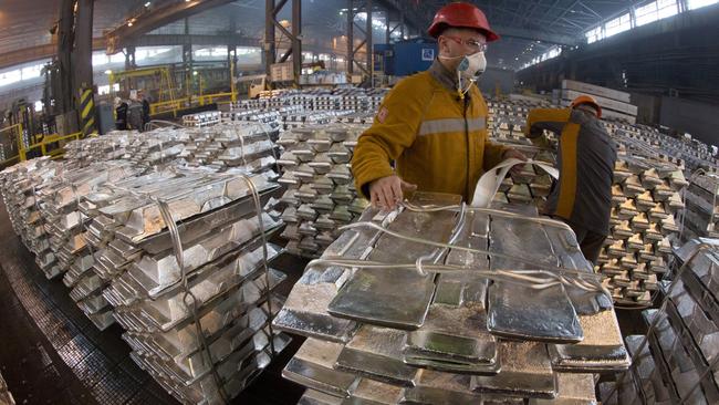 Ingots in an aluminium smelter. Picture: Bloomberg