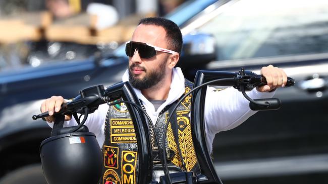 Senior Melbourne Comanchero member Bemir Saracevic at the bikie gang’s national run in Hallam, southeast Melbourne two years ago.