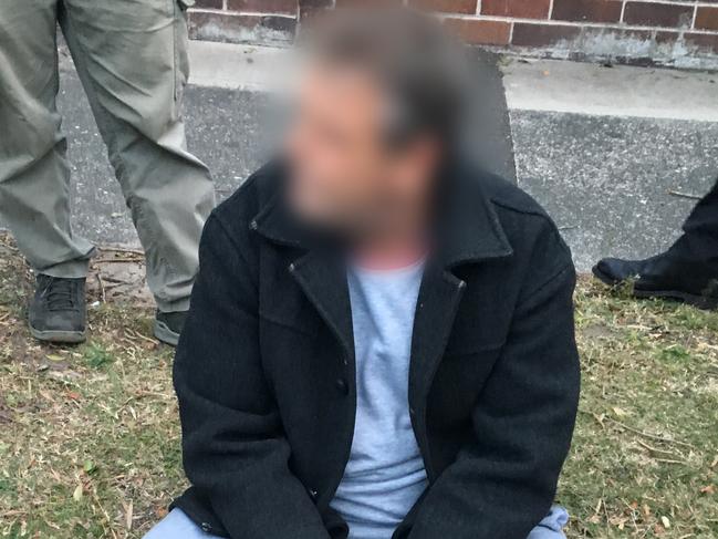 NSW Police Force-branded vision of the arrest of a man over the alleged sexual assault of a 13-year-old girl at Rosebery earlier this week is available via Hightail link: https://spaces.hightail.com/receive/EXY71u7GTv/YnVybjFzYXJAcG9saWNlLm5zdy5nb3YuYXU=