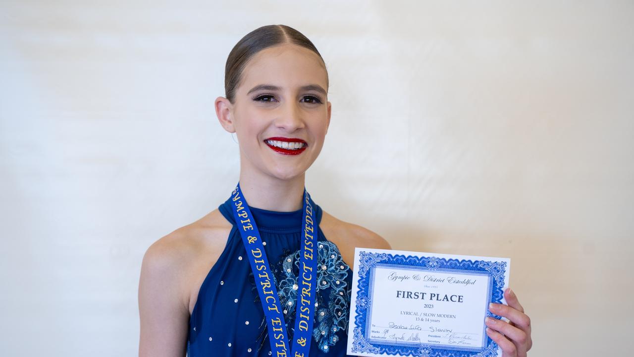 Congratulations Isabella Slavin, who placed first in the lyrical slow modern (13-14 years) on the third day of the Gympie Eisteddfod. Picture: Christine Schindler