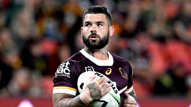 BRISBANE, AUSTRALIA - APRIL 28: Adam Reynolds of the Broncos during the warm up before the round nine NRL match between Brisbane Broncos and South Sydney Rabbitohs at Suncorp Stadium on April 28, 2023 in Brisbane, Australia. (Photo by Bradley Kanaris/Getty Images)