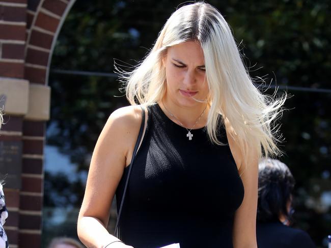 Monique Marina Agostino leaving Manly Local Court on January 23. Picture: John Grainger