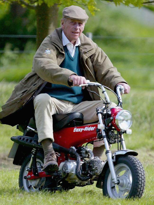 The Duke of Edinburgh rides on his mini motorbike during the Royal Windsor Horse Show in 2005. Over his lifetime, the Prince pursued many hobbies, from painting and birdwatching to design and writing. Former royal librarian Lady Jane Roberts said: “He is a many faceted man with huge energy and a diversity of different interests.” Philip has even been quoted as saying: “It’s the secret of a happy marriage to have different interests.” Picture: Getty