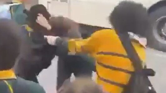 Screen grab from a video of a fight between students at Golden Grove High School. Picture: Supplied