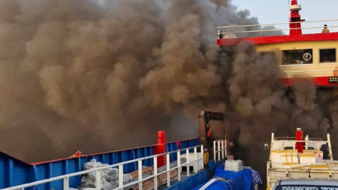 Passengers Jump Into The Sea After Ferry Catches Fire Off Thailand