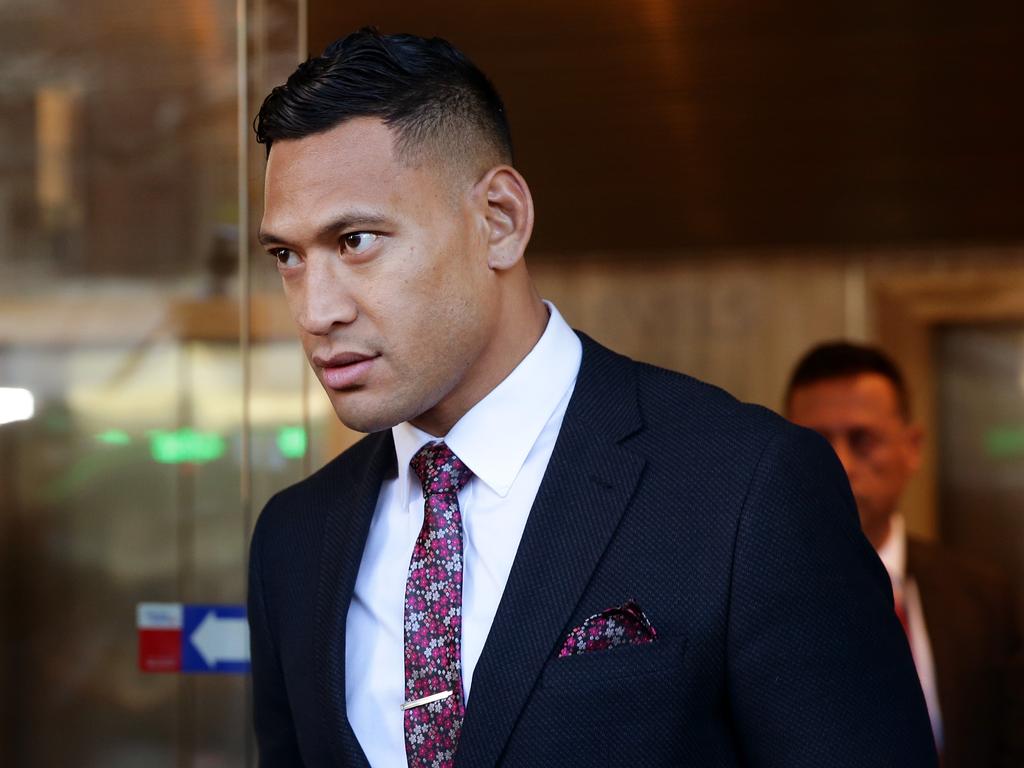 Israel Folau leaving the Fair Work Commission in East Sydney. Picture: Jonathan Ng