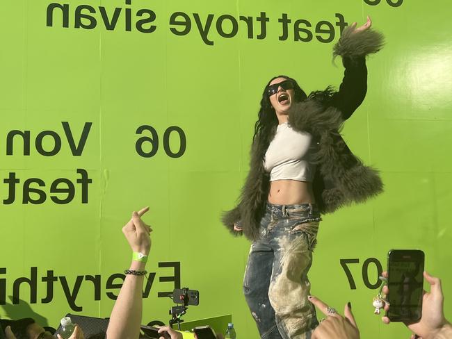 EMBARGO FOR TWAM, 14 DECEMBER 2024. FEE MAY APPLY. NEW WINDSOR, NEW YORK - OCTOBER 10: Charli XCX shared her new remix album with a few hundred fans at a special event at Storm King Oct. 10. (Maria M. Silva