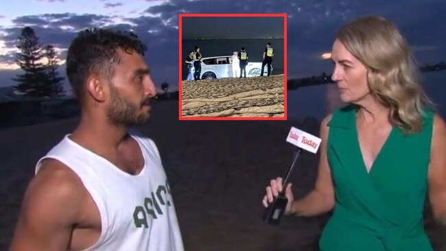 A man has bogged his car in Elwood Beach.