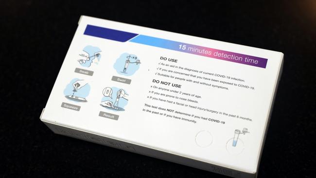 A Covid-19 rapid antigen test.