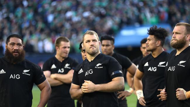 Dejected New Zealand players.