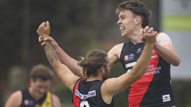 West Adelaide’s Riley Thilthorpe (right) has already made an impact in senior ranks. Picture: AAP/Dean Martin