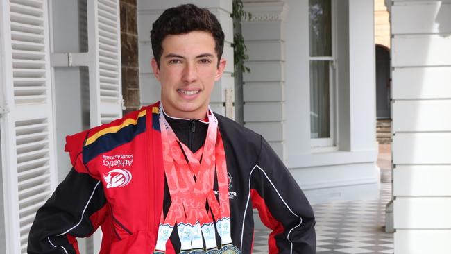 Rostrevor College track and field rising star Thomas Griffiths. Picture: Supplied, Rostrevor College