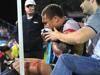  The NQ Cowboys vs. the Newcastle Knights at 1300 Smiles Stadium, Townsville QLD. Cowboys' Ray Thompson leaves the field with...