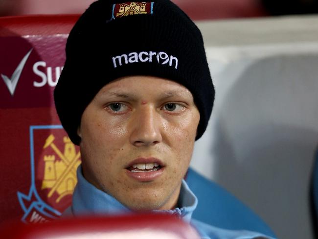 Dylan Tombides on the bench for West Ham. Picture: Stephen Pond - EMPICS/PA Images via Getty Images