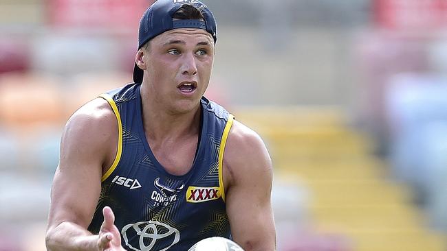 Scott Drinkwater looking fit at Cowboys' first pre-season training of the New Year. Picture: Matt Taylor.