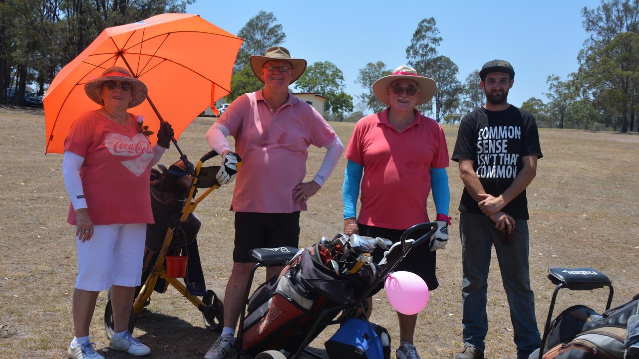 Lyn Wilson, Allan Eyears, Brenton Meders and Col Wilson at the Proston Pink Golf Day on Saturday, November 16. (Photo: Jessica McGrath)